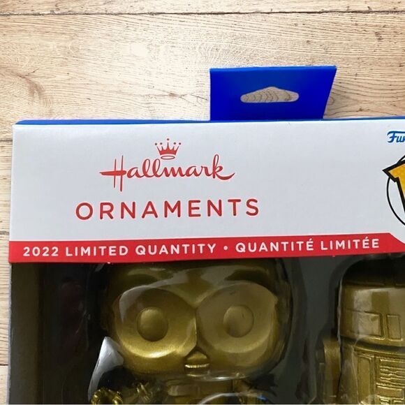 2022 Hallmark Ornaments/Funko Pop! Star Wars C-3PO and R2-D2 Limited Chase Gold - Picture 2 of 7